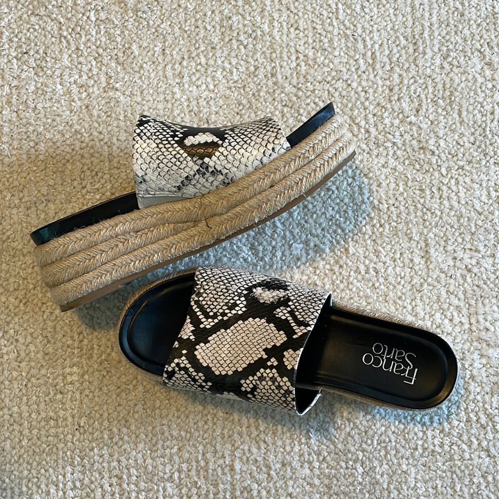 Franco Sarto Snakeskin Platform Espadrille Sandals